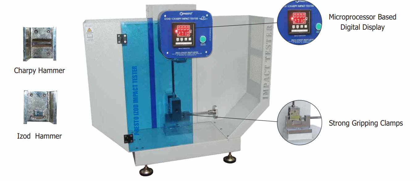 Features of PRESTO IZOD Charpy Impact Tester